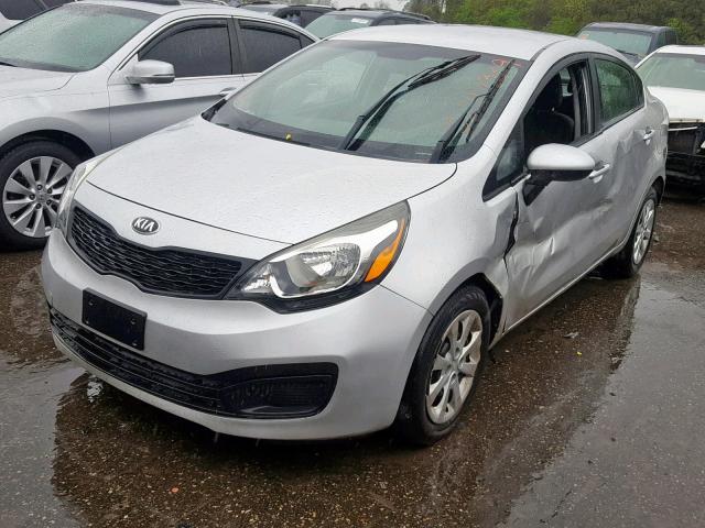 KNADM4A38D6291045 - 2013 KIA RIO LX SILVER photo 2