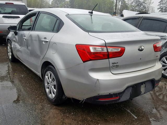 KNADM4A38D6291045 - 2013 KIA RIO LX SILVER photo 3