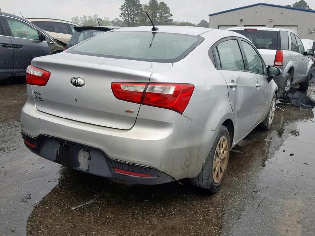 KNADM4A38D6291045 - 2013 KIA RIO LX SILVER photo 4