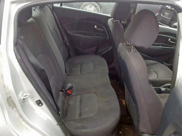 KNADM4A38D6291045 - 2013 KIA RIO LX SILVER photo 6