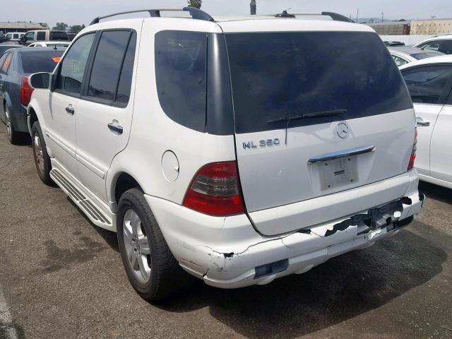 4JGAB57EX5A559954 - 2005 MERCEDES-BENZ ML 350 WHITE photo 3