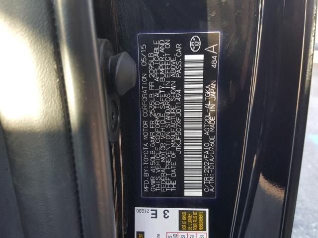 JTKJF5C7XFJ011494 - 2015 TOYOTA SCION TC BLACK photo 10