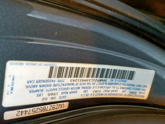 3VWBP21C33M401243 - 2003 VOLKSWAGEN NEW BEETLE Boz foto 10