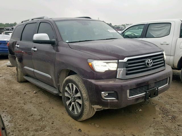 5TDKY5G18JS071636 - 2018 TOYOTA SEQUOIA LI BURGUNDY photo 1