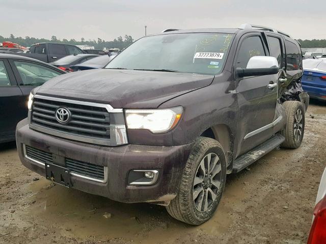 5TDKY5G18JS071636 - 2018 TOYOTA SEQUOIA LI BURGUNDY photo 2