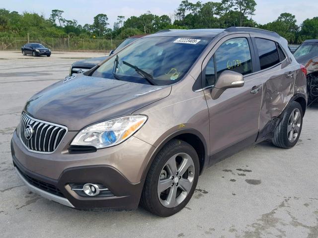 KL4CJCSB8EB656348 - 2014 BUICK ENCORE BROWN photo 2