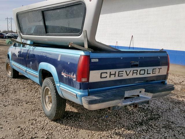 1GCGK29N9PE157297 - 1993 CHEVROLET GMT-400 K2 BLUE photo 3