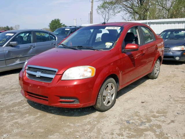 KL1TD56E29B633108 - 2009 CHEVROLET AVEO LS RED photo 2