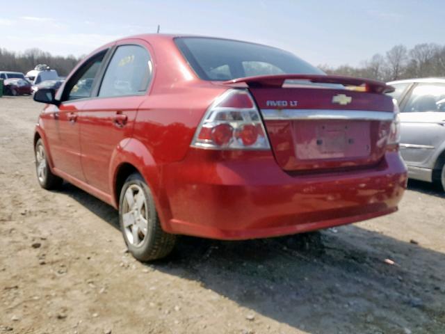 KL1TD56E29B633108 - 2009 CHEVROLET AVEO LS RED photo 3