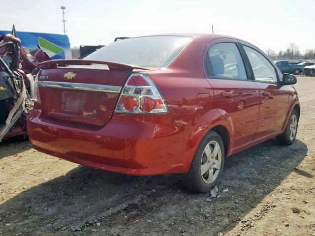 KL1TD56E29B633108 - 2009 CHEVROLET AVEO LS RED photo 4