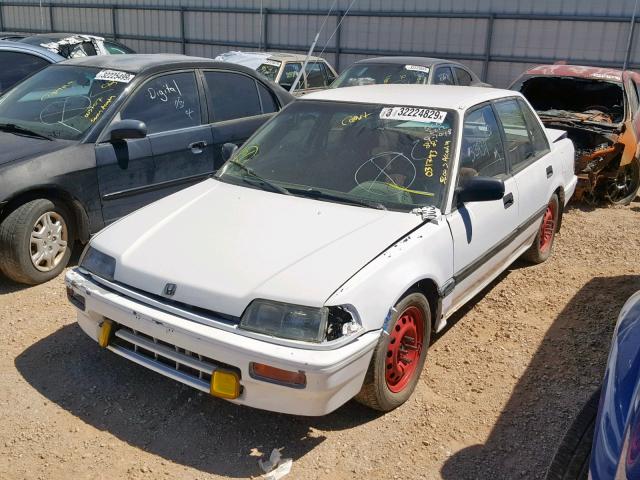 1HGED354XJA031793 - 1988 HONDA CIVIC DX WHITE photo 2