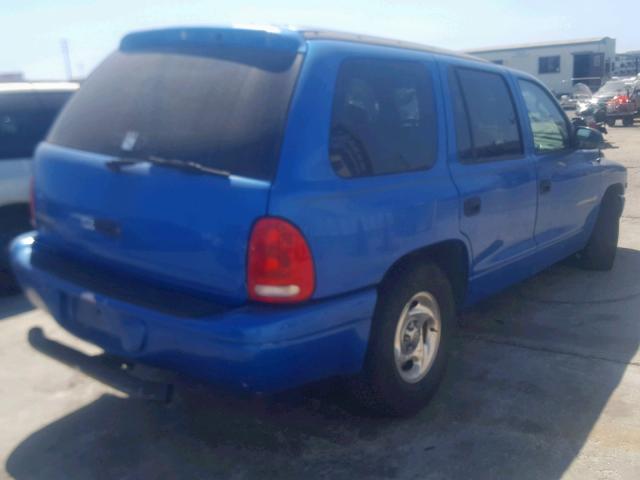 1B4HR28Y3XF681614 - 1999 DODGE DURANGO BLUE photo 4