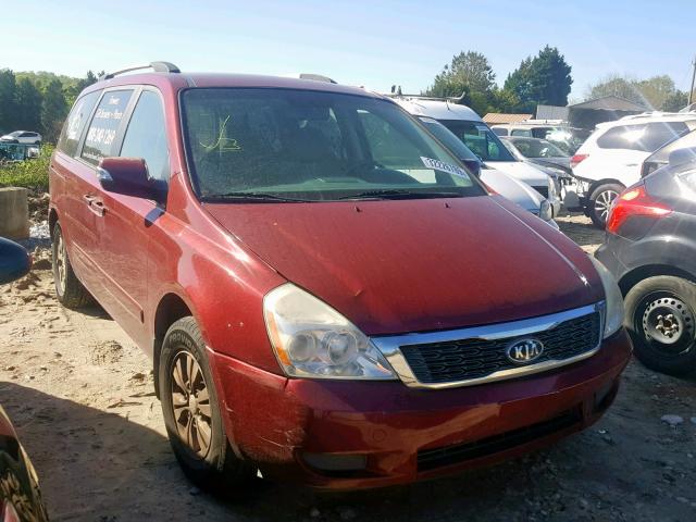 KNDMG4C78B6377303 - 2011 KIA SEDONA LX RED photo 1