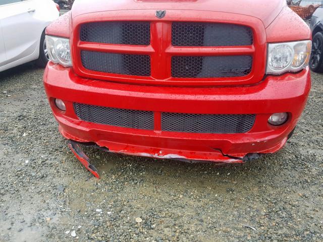 3D3HA18H05G797828 - 2005 DODGE RAM SRT10 RED photo 9