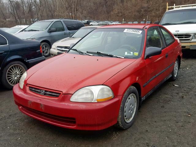 1HGEJ6221VL088004 - 1997 HONDA CIVIC DX RED photo 2