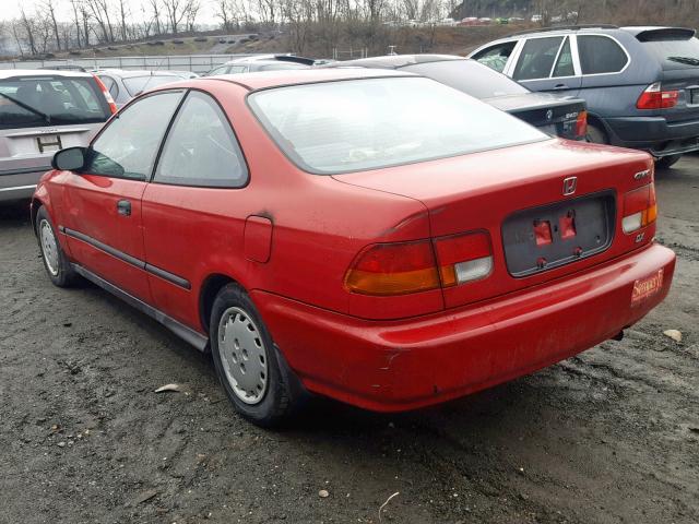 1HGEJ6221VL088004 - 1997 HONDA CIVIC DX RED photo 3