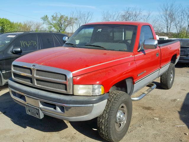 1B7KF26Z8VJ585114 - 1997 DODGE RAM 2500 RED photo 2