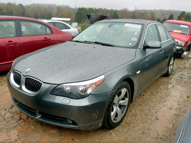 WBANE53537CW65363 - 2007 BMW 525 I GRAY photo 2