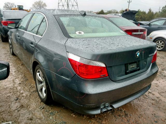 WBANE53537CW65363 - 2007 BMW 525 I GRAY photo 3