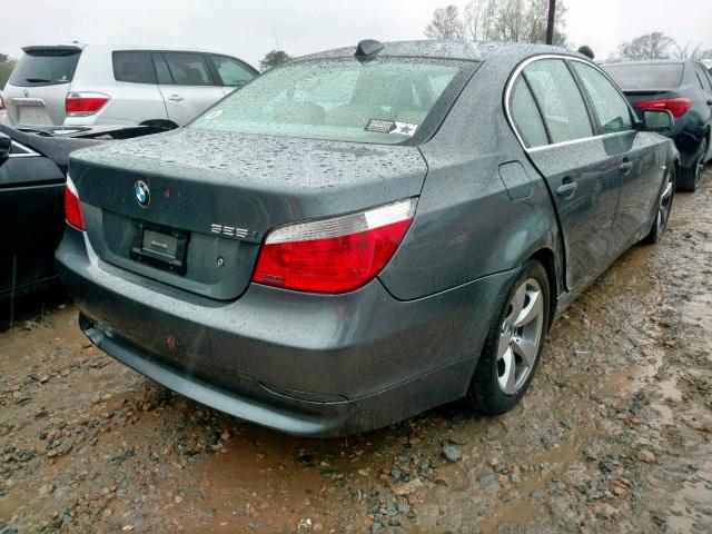 WBANE53537CW65363 - 2007 BMW 525 I GRAY photo 4