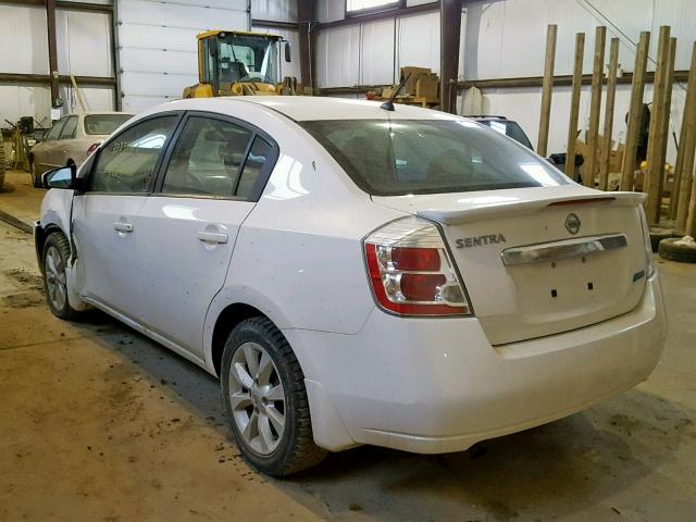 3N1AB6AP5CL707232 - 2012 NISSAN SENTRA 2.0 WHITE photo 3