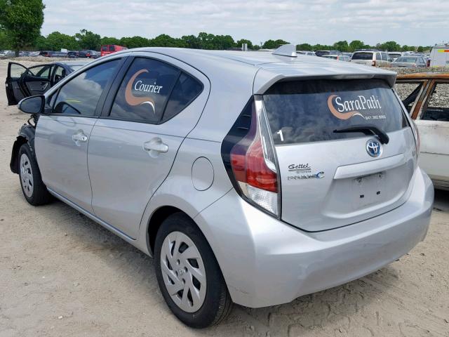 JTDKDTB35G1125800 - 2016 TOYOTA PRIUS C SILVER photo 3