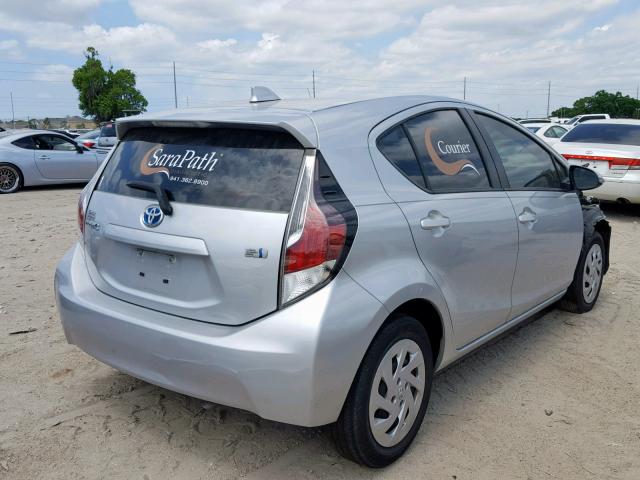 JTDKDTB35G1125800 - 2016 TOYOTA PRIUS C SILVER photo 4