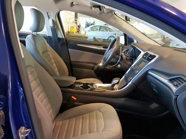 3FA6P0G71GR288328 - 2016 FORD FUSION S BLUE photo 5