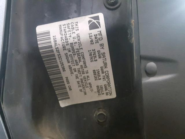 1G8AL52F53Z125306 - 2003 SATURN ION LEVEL BLUE photo 10