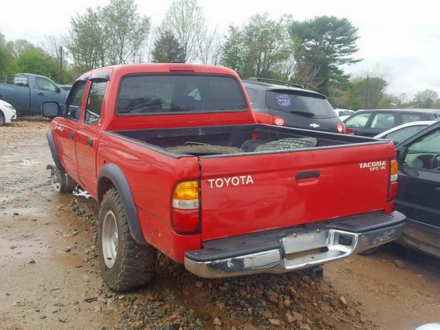 5TEHN72N73Z257621 - 2003 TOYOTA TACOMA DOU RED photo 3