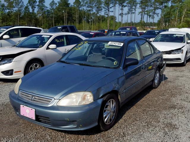 2HGEJ6616YH539172 - 2000 HONDA CIVIC BASE BLUE photo 2