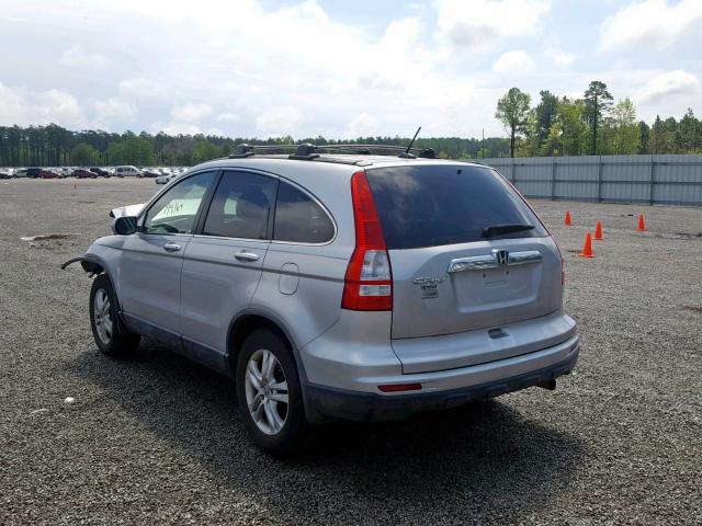 5J6RE3H72AL000443 - 2010 HONDA CR-V EXL SILVER photo 3