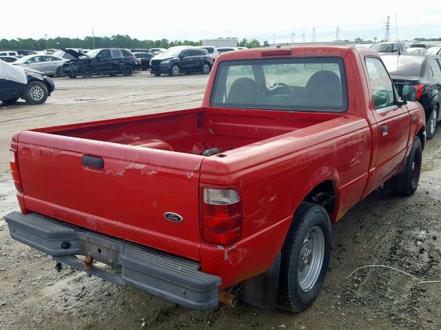 1FTYR10C41TA44060 - 2001 FORD RANGER RED photo 4