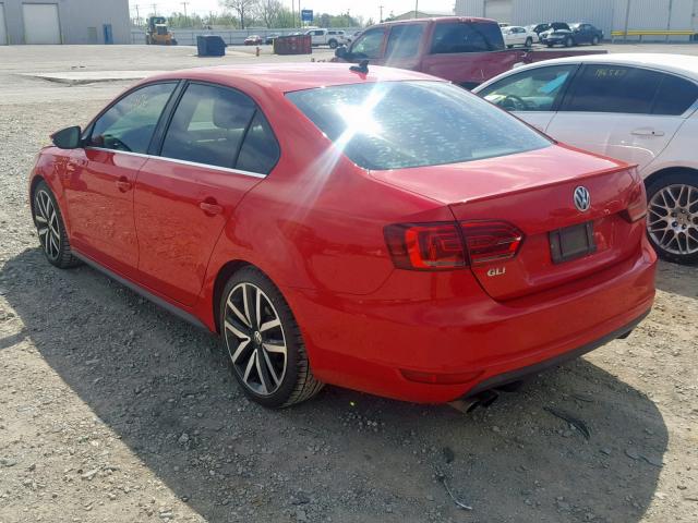 3VW4S7AJ5EM362323 - 2014 VOLKSWAGEN JETTA GLI RED photo 3