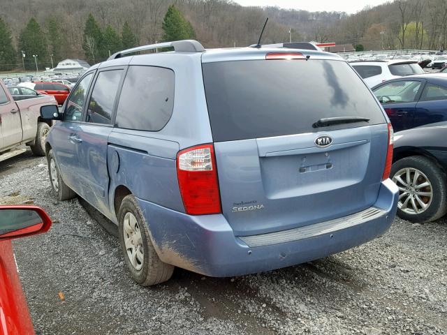 KNDMG4C33A6347606 - 2010 KIA SEDONA LX BLUE photo 3