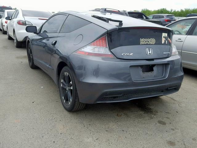 JHMZF1C41ES003347 - 2014 HONDA CR-Z CHARCOAL photo 3