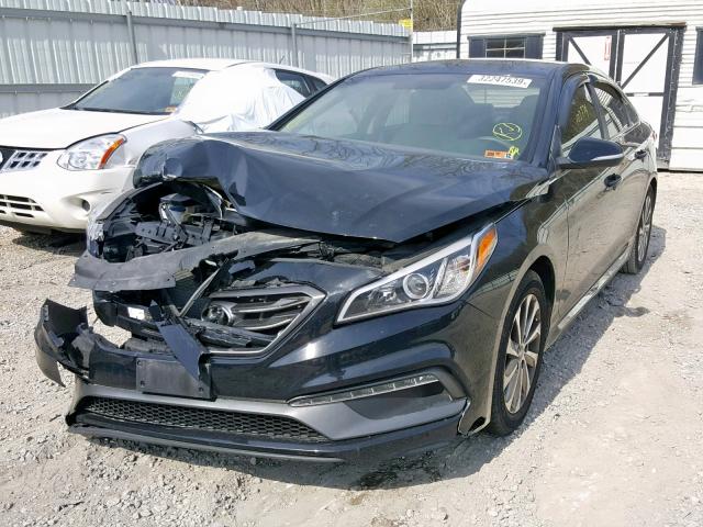 5NPE34AF2FH094272 - 2015 HYUNDAI SONATA SPO BLACK photo 2