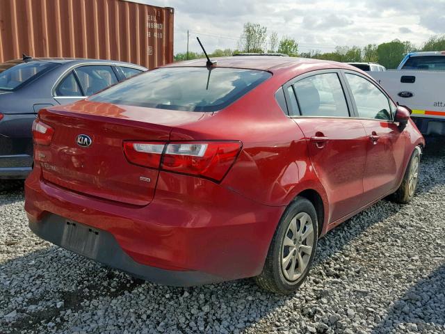 KNADM4A36H6115696 - 2017 KIA RIO LX RED photo 4