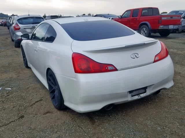 JNKCV64E38M116609 - 2008 INFINITI G37 BASE WHITE photo 3