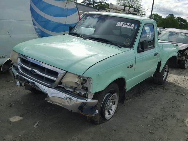 1FTYR10C6XTA51746 - 1999 FORD RANGER GREEN photo 2