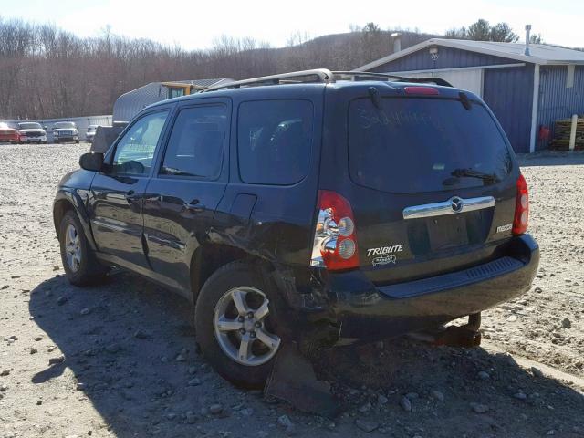 4F2CZ94115KM33557 - 2005 MAZDA TRIBUTE S BLACK photo 3