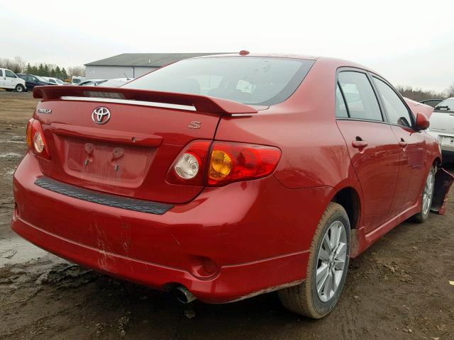 2T1BU4EE7AC418264 - 2010 TOYOTA COROLLA BA RED photo 4