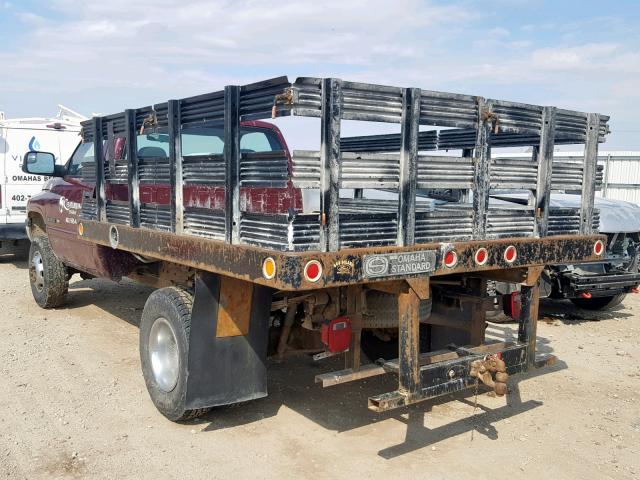 3B6MC365X2M279832 - 2002 DODGE RAM 3500 RED photo 3