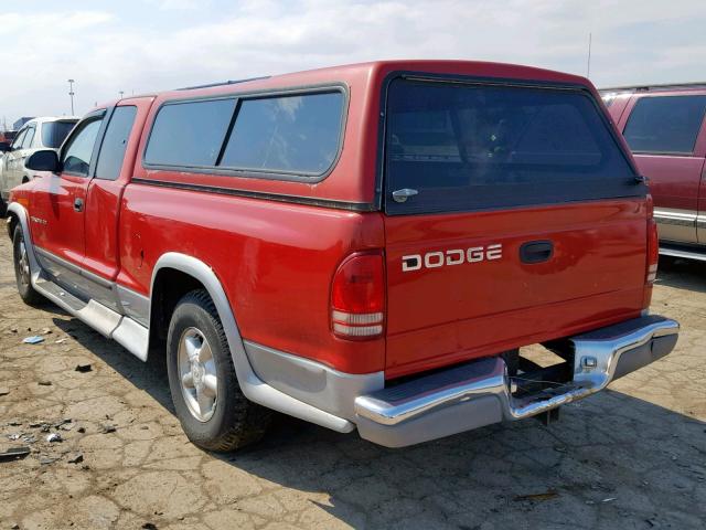 1B7GL22X1WS519082 - 1998 DODGE DAKOTA RED photo 3