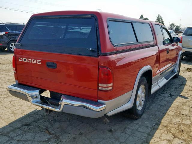 1B7GL22X1WS519082 - 1998 DODGE DAKOTA RED photo 4