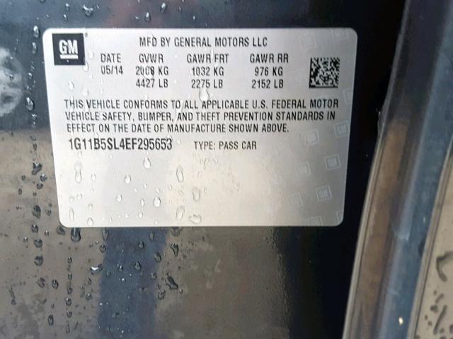 1G11B5SL4EF295653 - 2014 CHEVROLET MALIBU LS GRAY photo 10