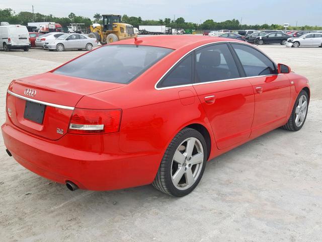 WAUEH74F88N089043 - 2008 AUDI A6 S-LINE RED photo 4