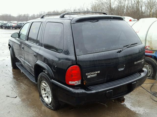 1D4HS48N73F565760 - 2003 DODGE DURANGO SL BLACK photo 3