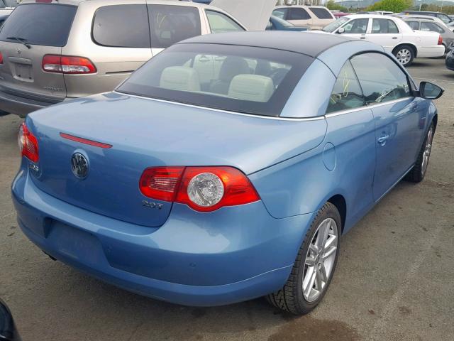 WVWFA71F69V003682 - 2009 VOLKSWAGEN EOS LUX Синій фото 4