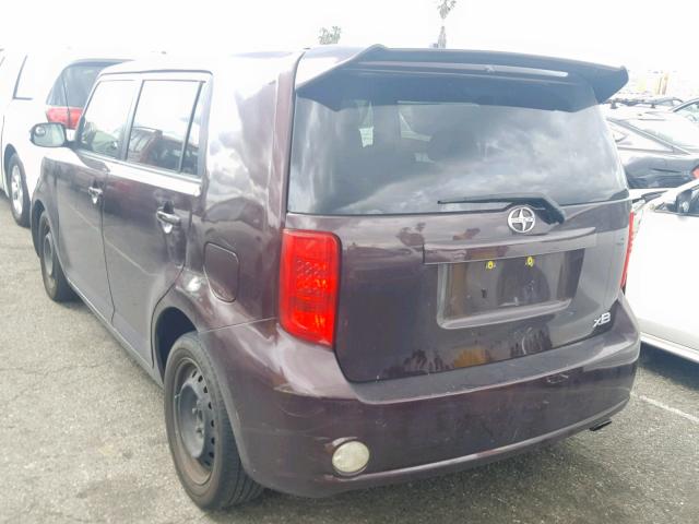 JTLKE50E891074197 - 2009 TOYOTA SCION XB MAROON photo 3